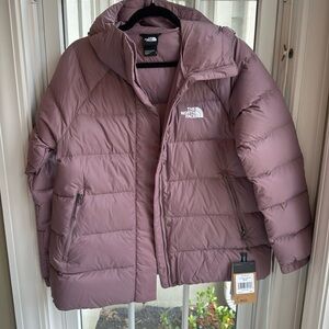 The north face W hydrenalite down midi fawn grey MEDIUM NWT